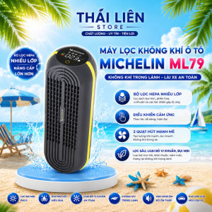 Máy Lọc Không Khí Ôtô Michelin Chính hãng ML79 (Mẫu Mới) Lõi Lọc Hepa 3 Lớp Cửa Hút Gió Kép