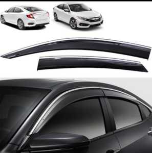 Honda Civic FL FC FB FD 2006- 2023 Chrome Lining Injection Window Door Visor High Grade
