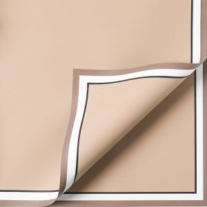 Kertas Buket Double Frame Border Line Cellophane Flower Wrapping KB6102