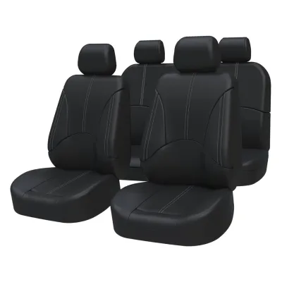 9Pcs PU Leather Universal Car Seat Cover-Satria/Kenari/Kembara/Wira / Saga old/Saga VVT / Iswara/ Myvi / Viva /Axia/Kusyen kereta