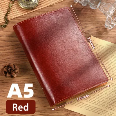 PUDE PU Leather Notebook Loose-leaf A5/A6 Binder Notepad Detachable Shell Travel Journal Gift
