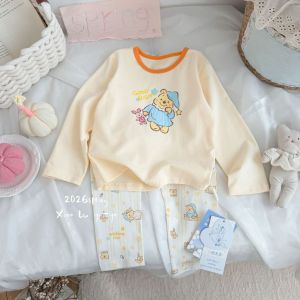 Deer Soft Children Yunrou Lycra Cotton Autumn Clothes Long Pants Boys Girls Pajamas Four Seasons Soft Cotton Boneless Underwear Set