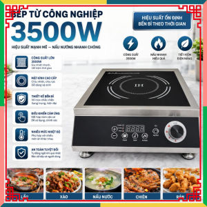 Bếp Điện Từ Công Nghiệp Mặt Phẳng 3500W Nút Vặn Bằng Thép Không Gỉ Cao Cấp PVN9655