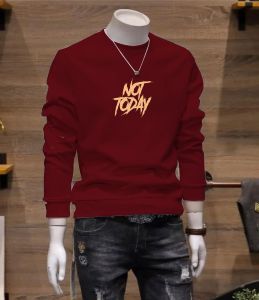Bisa COD Sweater Keren Crewneck Elegan Kaos Pria Trendy Sweatshirt Kasual Sweter Baju Not Today