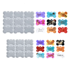 9 Cavity Silicone Keychain Moulds Pendant Mold Bone Shape Hand-Making Molds Tool Suitable for Making Pendants