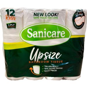 Sanicare Upsize Bathroom Tissue 12 Roll 2-PLY