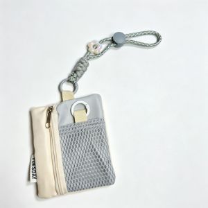 HUNIU Woven Strap Earphone Bag Mesh Design Portable Size Mini Purse Japanese Style Hollow Storage Mini Coin Purse Small Accessories