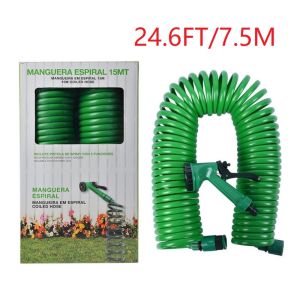 【Free Shipping+Local Ship】Expandable Magic Car Watering Washing Retractable Coil Hose Garden Supplies Irrigation Water Hose