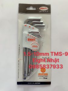 [Freeship +quà tặng 19k] Bộ lục giác 9 chiếc đầu bi dài TMS-9 Eight Nhật tại Máy cầm tay NTT bảo hành dài hạn dùng vặn ốc chìm tuổi thọ cao