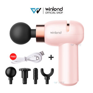 Winland（Garansi 3 tahun/COD）mini Massage gun/ Alat Pijat Elektrik 4in1/Badan Redakan Pegal Otot Badan/6 warna penyesuaian cahaya/Dekomposisi asam laktat2900 putaran per menit