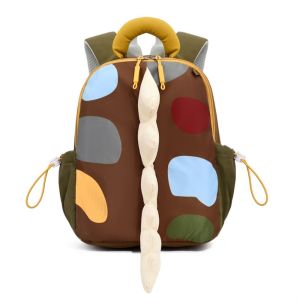 YUBAGUANB Oxford Cloth Kids Backpack Dinosaur Tail Cartoon Design Dinosaur Backpack Portable Padded Straps Mini Rucksack Kindergarten