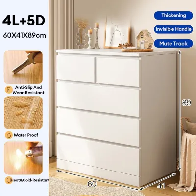 SS Chest Drawer Cabinet For Clothes 3/4/5 Layer Durabox Cabinet Wooden Organizer