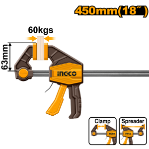 INGCO QUICK GRIP BAR CLAMP | MAXIMUM CLAMPING FORCE 60KG