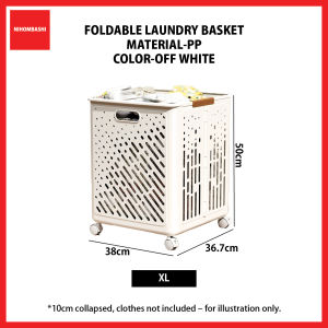 Foldable Laundry Basket with Handles Caster Wheels Collapsible Waterproof Laundry Bins for Clothes Toys Home Storage Narrow Corner Organizer