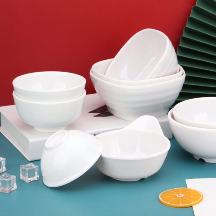 LHK 11cm Melamine Soup Bowl white&black Soft edge Square Bowl 1/3 - Main Image