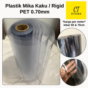 Plastik Mika Kaku Tebal PET 0.70mm Lebar 60cm 70cm Tebal Pengganti Kaca / Mika Rigid Meteran 070 0.70 070 mm