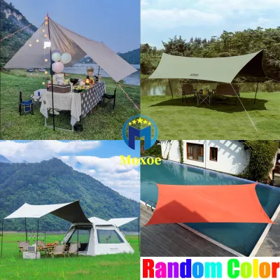 Camping Tarp with Poles Waterproof and Lightweight Tent Hammock Tarp 10X10FT Backpacking Rain Fly Survival Shelter for Camping Hiking Picnic and Outdoor Activities