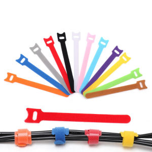 Wire Cable Tie Organizer Reusable Fastening Adjustable Microfiber Cloth Loop Cord Straps Wire Holder Cable Ties Cable Management Organiser 30 PCS