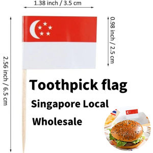 50pcs Singapore Flag Singapore Hand-waved Flag Small Flag Cheering Flag Sports Meeting Cheering Flag SG Flag | Hand Held Singapore Flag | National Day Flag | National Day Party Supplies
