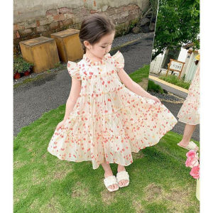 [Brandedbaby] 3T - 8T Dress Casual Bunga Anak Perempuan Elegant Import