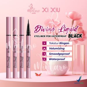 XI XiU Divine Liquid Black Eyeliner Pen Waterproof  || Eyeliner Liquid Hitam Xi Xiu BPOM Original