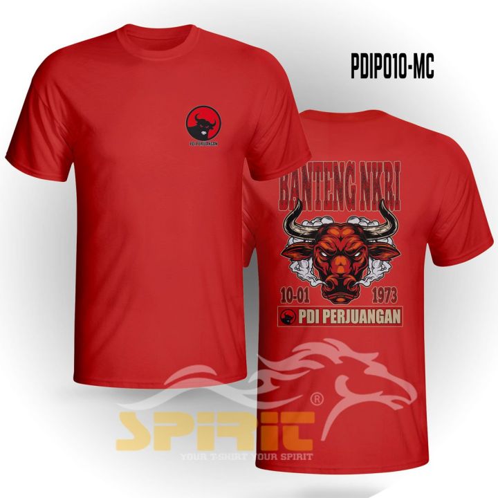 BAJU KAOS PDIP " BANTENG NKRI " KAOS PARTAI PDI PERJUANGAN LENGAN PENDEK ALL SIZE JUMBO / KAOS DISTRO HIGH QUALITY COTTON COMBED 24S