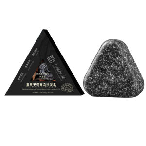 Black Ganoderma Handmade Soap Herbal Shampoo Bar Usma He Shou Wu Hair Care Soap Black Reishi Cleansing Bar Cold Process Scalp Care Cedar Leaf Bath Hair Care Tool