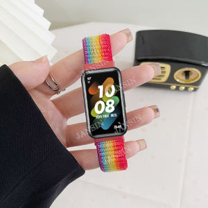 ไนลอนสำหรับ huawei Band 9 สร้อยข้อมือสมาร์ทวอท์ชอะไหล่ สำหรับ huawei band 8 band 7 สาย Anti-Lost สายรัดข้อมือ band9 strap