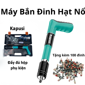 Máy bắn đinh hạt nổ mẫu mới-Bắn đinh bê tông-kim loại-tường gach-hộp đầy đủ phụ kiện-tặng kèm 100 đinh