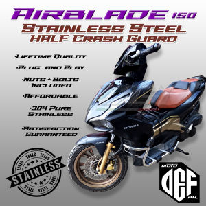 ⭐AIRBLADE 150 HALF CRASH GUARD STAY GRAB BAR TOP BOX BRACKET 304 STAINLESS STEEL Motorcycle Armor  MOTO DEF⭐