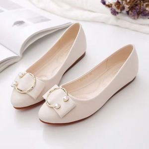 Free Shipping Pointed-Toe Shallow-Mouth Mom Shoes With Soft Soles Elegant Flats For Women Suitable For Commuting New Spring Style Loafers
