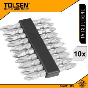 Tolsen 10pcs Industrial Double End Screwdriver Bits Set (PH2/PH2x65mm) with Magnet 20360