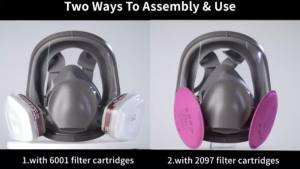 27 In 1 6800 Industrial Painting Spraying Respirator Gas Mask 2 In 1 Suit Safety Work Filter Dust Full Face Mask Replace MMM2026