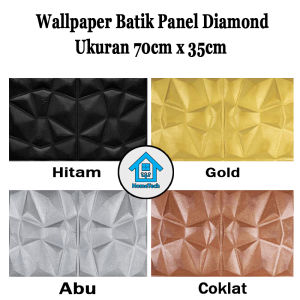 HT Wallpaper Foam 3D Batik Panel Diamond Triangle Wall Paper Stiker Dinding Dinding