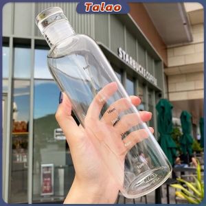 Talao 500ml Plastic Bottle Portable Colorful/Transparent Creative Time Mark Water Cup