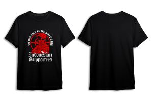 Kaos T-Shirt Hitam Bola Series Supporter Nasional | Desain Resmi Creato | Bahan Jersey Nyaman