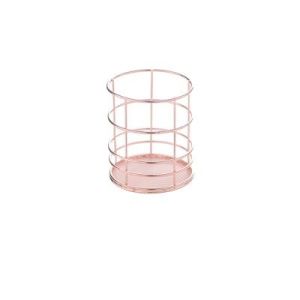 Yali Home Makeup & Cosmetic Organizer Storage Basket Nordic Rose Gold Metal 1pc Mesh Base for Home Kitchen Bathroom