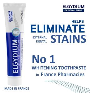 Elgydium TEETH WHITENING Fresh Mint Toothpaste 75ml ( Buy 1 Free 1 Travel size 7ml )