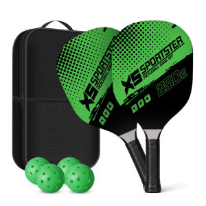Poplar Wood Pickleball Paddle Set Entry Level Beginner Pickleball Kit Includes 2 Paddles 4 Pickleballs And 1 Carry Storage Bag