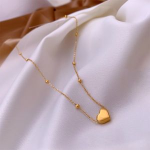OYJR Kalung Titanium Anti Karat Original Stainless Steel Necklace For Women Gold 18K Plated Choker Jewellery Accessories Butterfly Flower Pendant Birthday Gift for Girls
