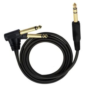 90 Độ góc phải 6.35Mm Trs Stereo Để 2Mono Nam Âm Thanh Cáp Y Splitter Dây Với Vàng Đầu 180Cm/30Cm