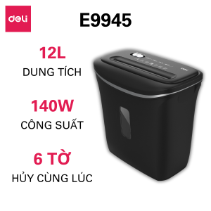 Máy Hủy Tài Liệu Cao Cấp Deli Chính Hãng Dòng E99 - Máy Băm Máy Hủy Tài Liệu Siêu Nhỏ Dung Tích Khoang Chứa Lớn Hủy Nhiều Tờ Cùng Lúc Công Suất Mạnh Mẽ Phù Hợp Cho Bảo Mật Giấy Tờ Trong Doanh Nghiệp Văn Phòng Nhà Trường