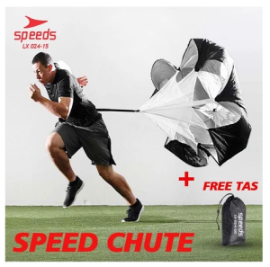 024-15 SPEEDS Speed Chute Parasut Latihan Lari Agility Strength Ikat Pinggang Black Jogging Pemberat
