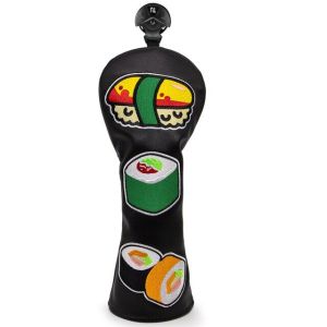 BLACK Golf Headcovers For Wood Japanese Sushi Design #1 #3 #5 Wood Head Covers Driver Fairway Hybrid Woods Iron Clubs