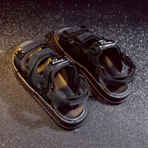 Korean style fashion couple flat sandals with ankle strap removable dual purpose Outdoor slip-ons Slides sport flatshoes mules half shoes for women men
