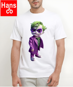 Kaos Pria Model Terkini Trending Motif 3D Bahan katun 24s Joker  H028