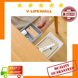 [In STORE]Under Table Drawer Organizer Box / Self-adhesive Under-drawer storage Box / Paste Hidden Under Desk Organizer