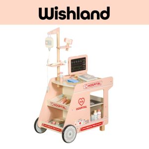 ONE ELEPHANT Medical Trolley Ages 3+ Pretend Doctor Cart with Dextrose Toy Gift For Kids by WISHLAND