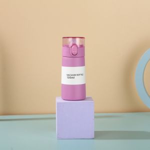 GAOSU 150/250ml Mini Thermos Cup Stainless Steel One-button Opening Pocket  Insulated Cup Fashion with Straw Thermal Mug Girls Children