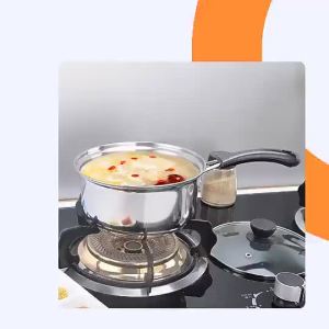 Panci Mie Susu Korean Milk Pot Stainless 20CM Tutup Kaca Serbaa